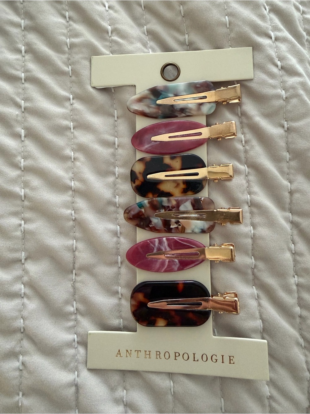 Anthropologie Multicolor Resin Hair Clip Set